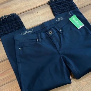 Lilly Pulitzer Black South Ocean Skinny Crop